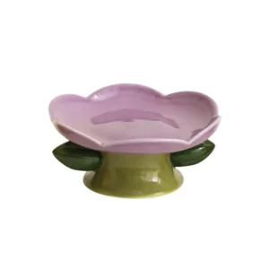 Ceramic Flower Cat Bowl